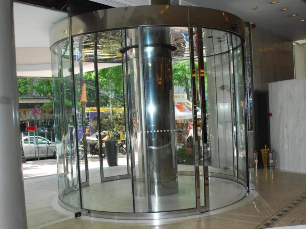 664 Bent Curved Laminated Glass mall door