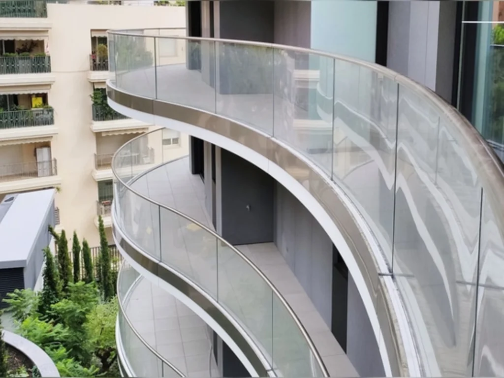6+6mm Bent Curved Laminated Glass railing