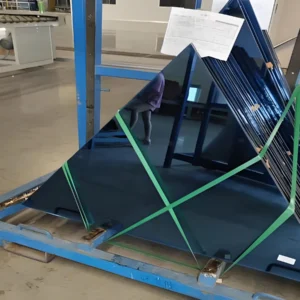 Blue triangle colored toughened glass