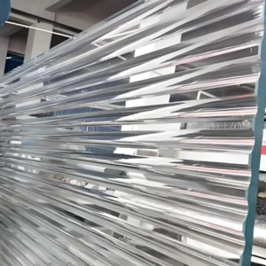 Wonderful Safety Wholesale Price 8mm Moru Glass Panel, 5/16 Clear Corrugated Glass Panels