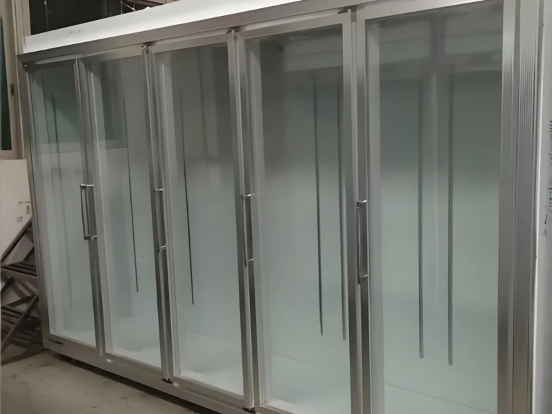 Triple glass door freezer