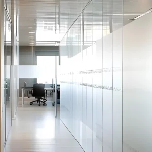 black frame glass partition wall