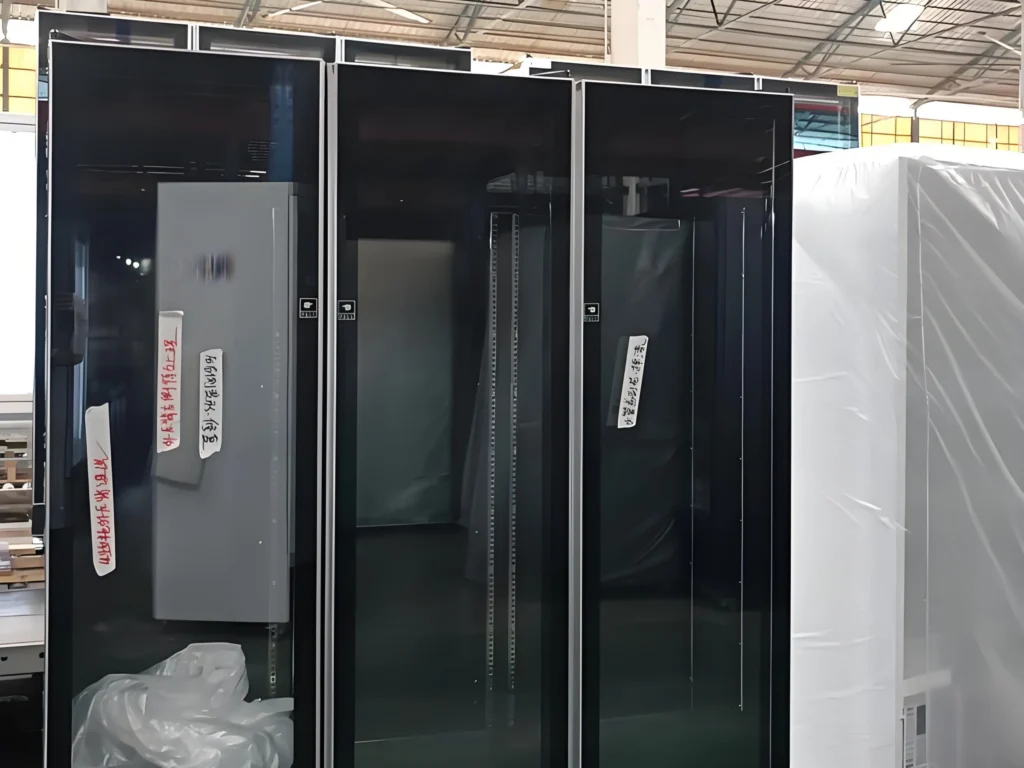 black glass door freezer