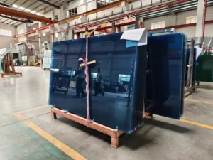 blue window toughened glass