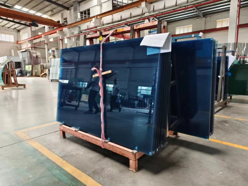 blue window toughened glass blue window toughened glass