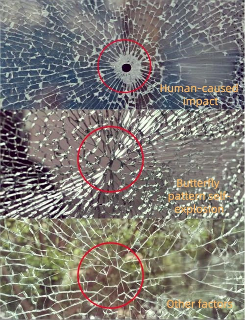  breakage of tempered glass