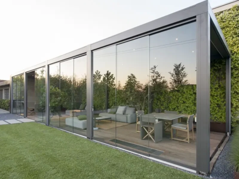 glass roof pergola