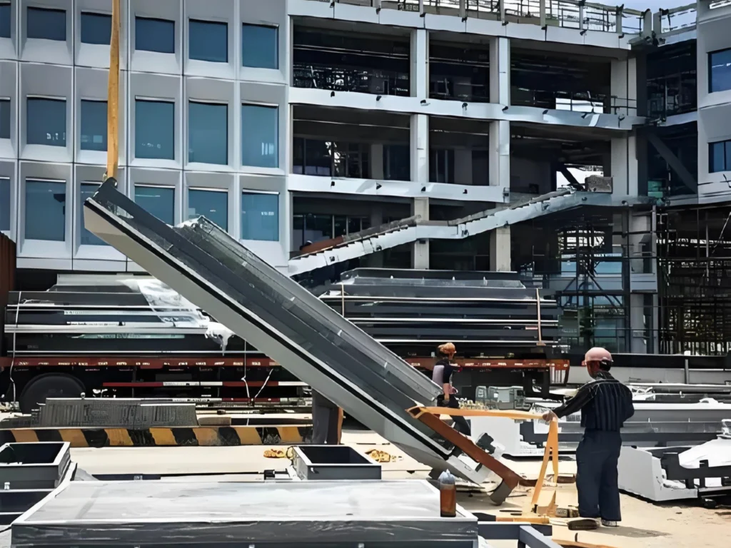 unitized aluminum frame curtain wall