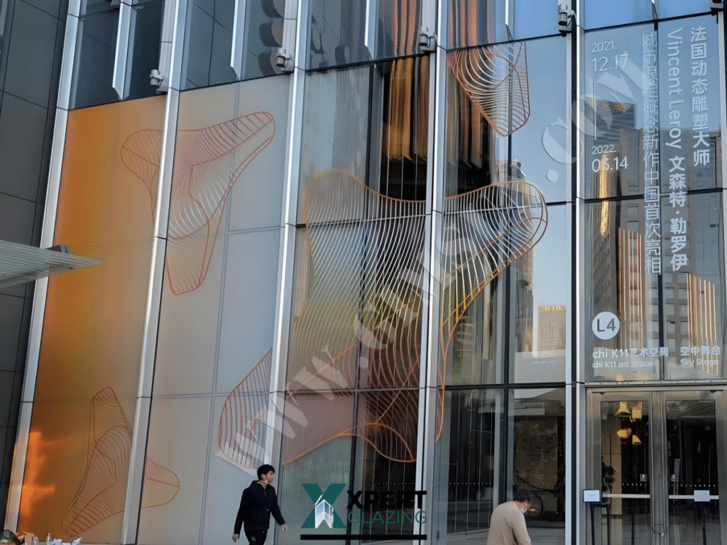 Digital printed glass facade