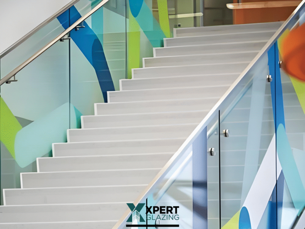 Digital printed glass railing