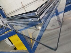 Stepped triple glazing unit