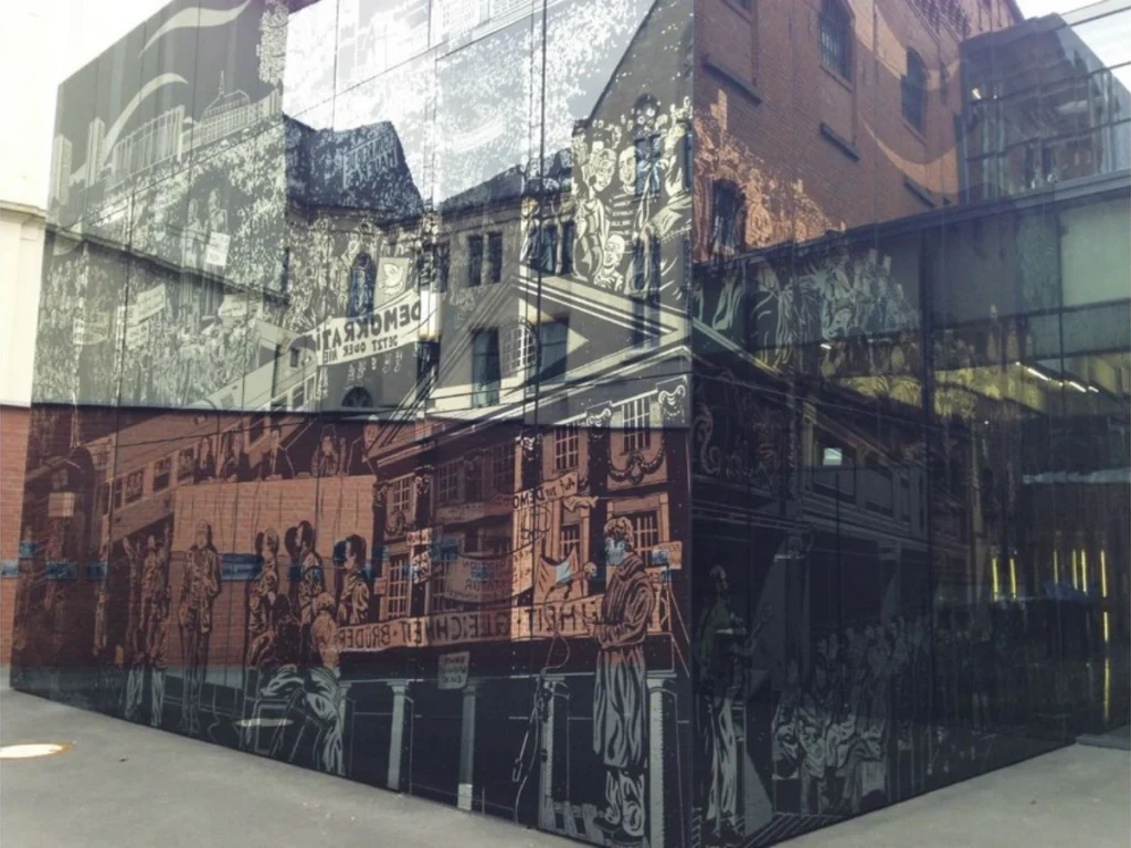 Digital printed glass panel wall