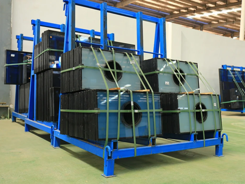 Perforation insulating glass pane processing