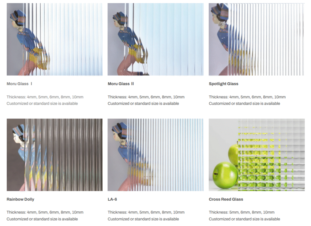 Reeded Toughened Glass Types