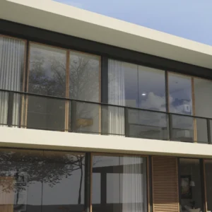 aluminum framed glass railing