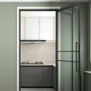 durable aluminum swing door with tempered glass